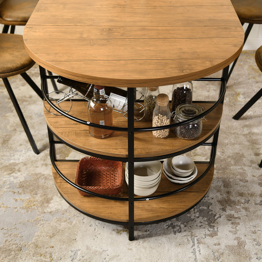 Nimble Modern Half-Moon breadfast table Stylish Oak Finish-HOMY CASA