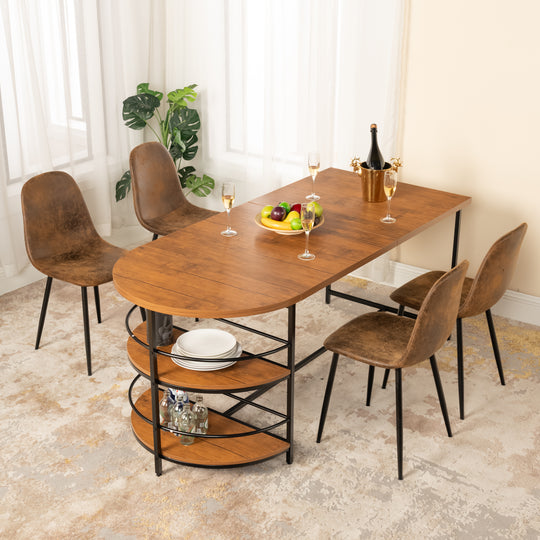 Nimble Modern Half-Moon breadfast table Stylish Oak Finish-HOMY CASA