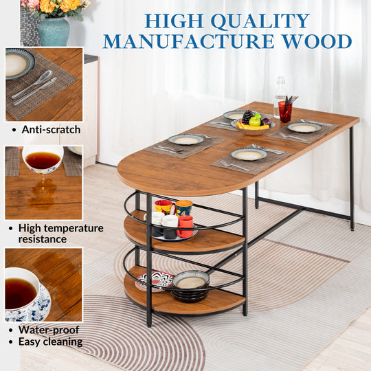 Nimble Modern Half-Moon breadfast table Stylish Oak Finish-HOMY CASA