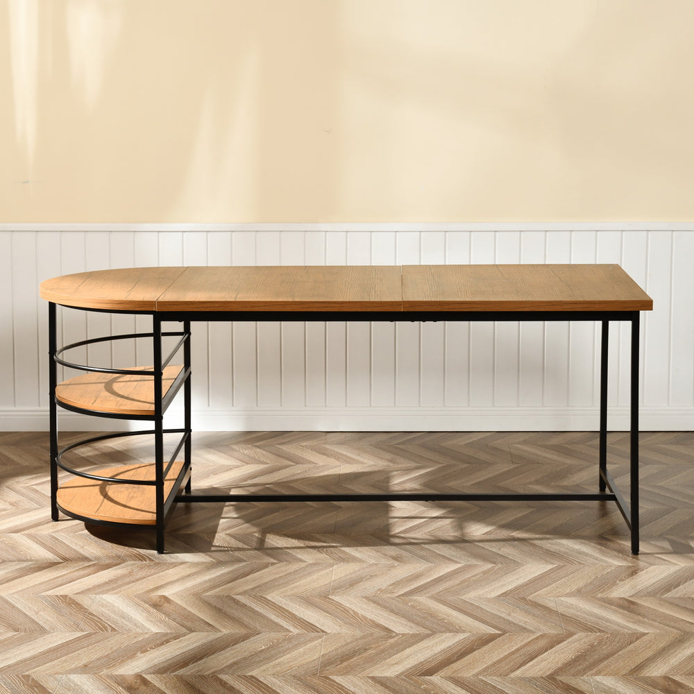 Nimble Modern Half-Moon breadfast table Stylish Oak Finish-HOMY CASA