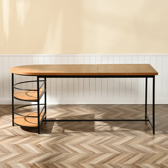 Nimble Modern Half-Moon breadfast table Stylish Oak Finish-HOMY CASA