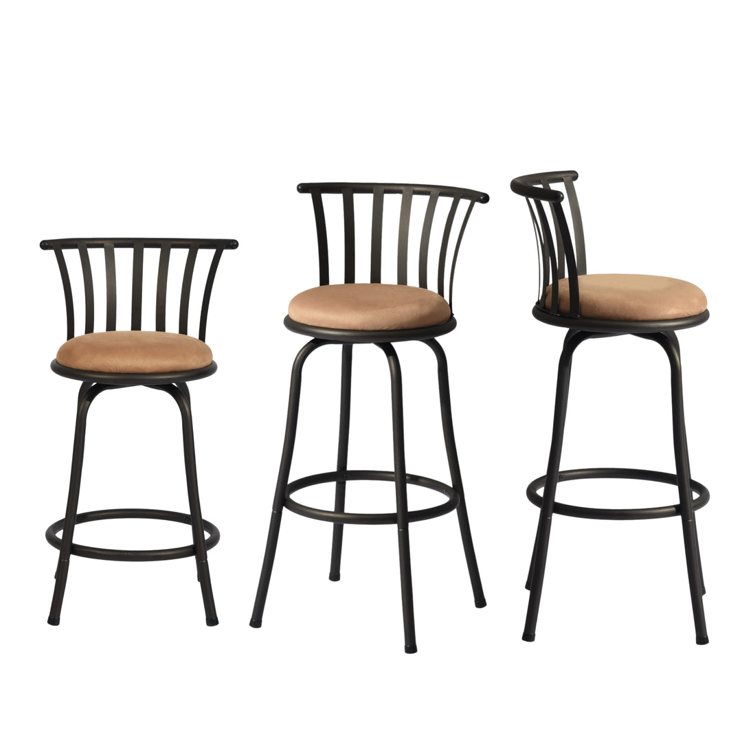 Pistil American Farmhouse Black Metal Bar Stools with Cushion-HOMY CASA