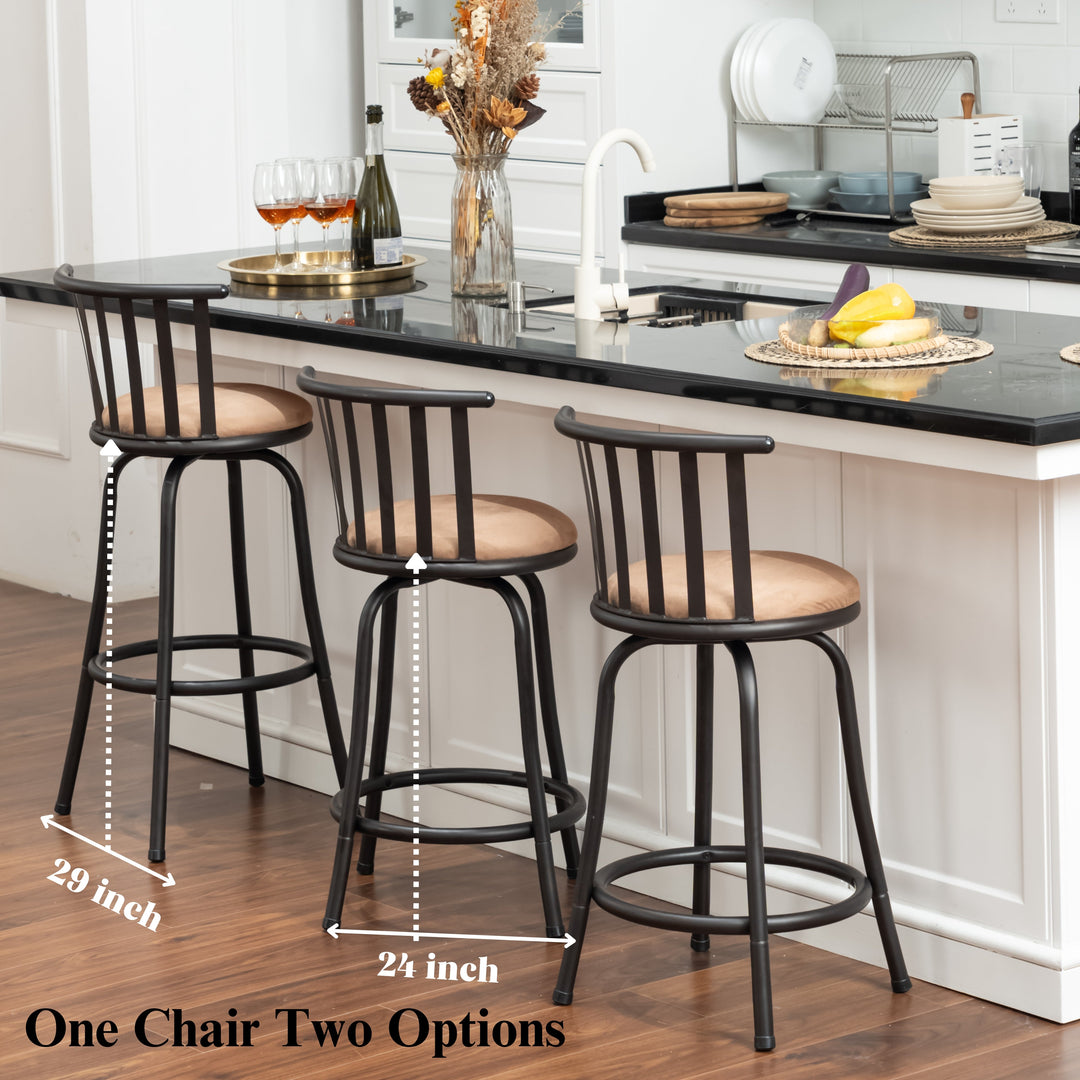 Pistil American Farmhouse Black Metal Bar Stools with Cushion-HOMY CASA