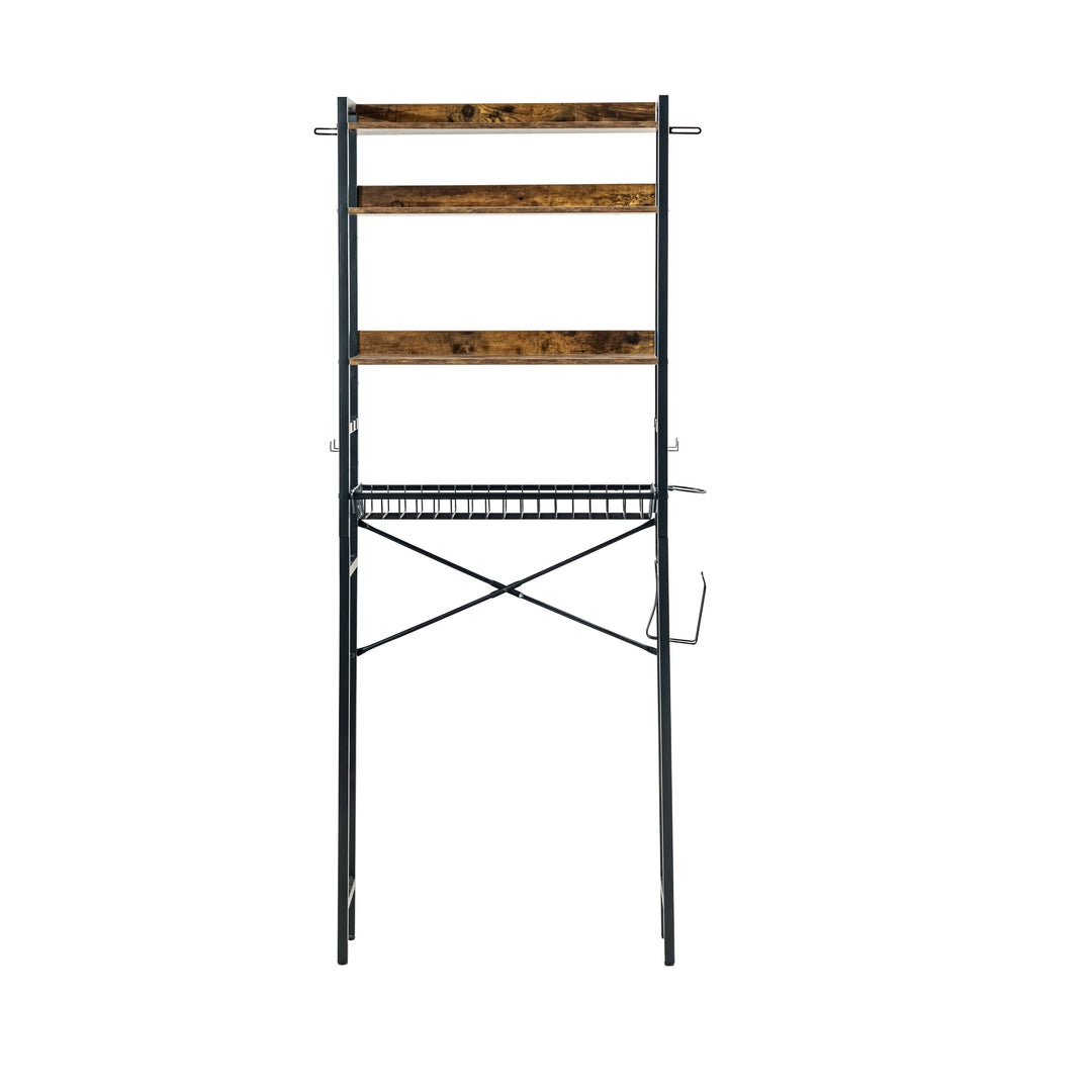 over-the-toilet storage rack, bathroom organizer with multiple shelves