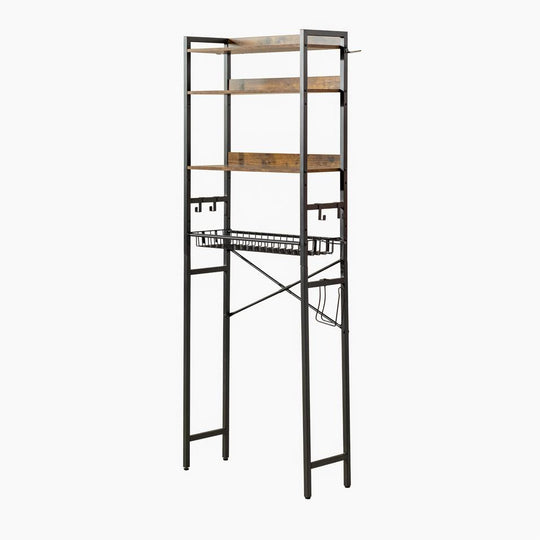 over-the-toilet storage rack, bathroom organizer with multiple shelves
