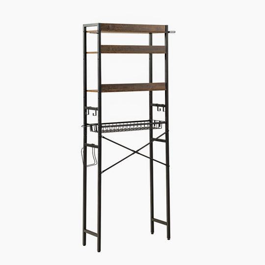 over-the-toilet storage rack, bathroom organizer with multiple shelves