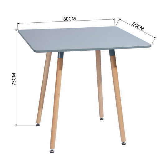 Rookie modern dining table - available in black, white, or grey with rubberwood legs