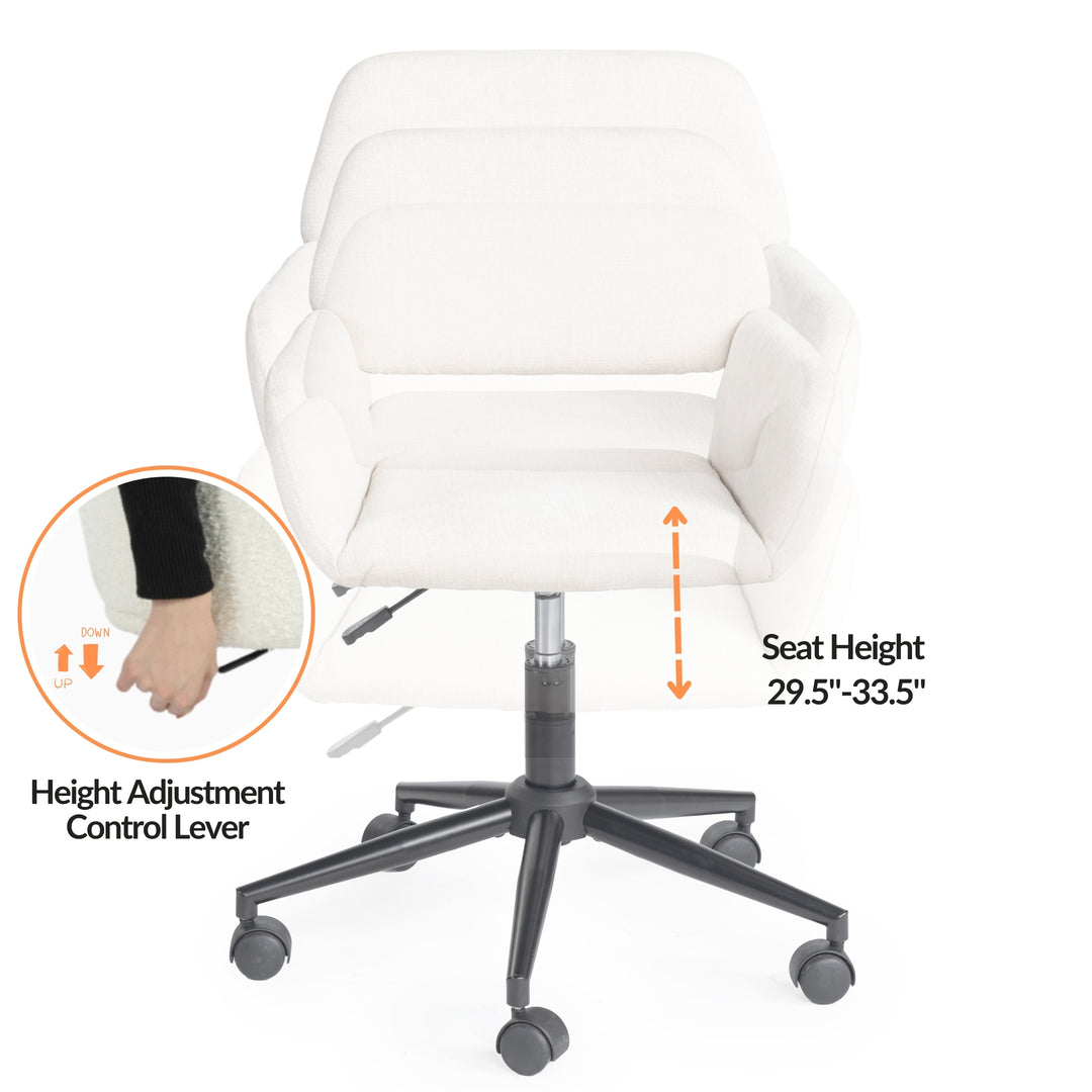 Ross Chic Modern Adjustable Office Chair, Comfortable Ergonomic Design-HOMY CASA 