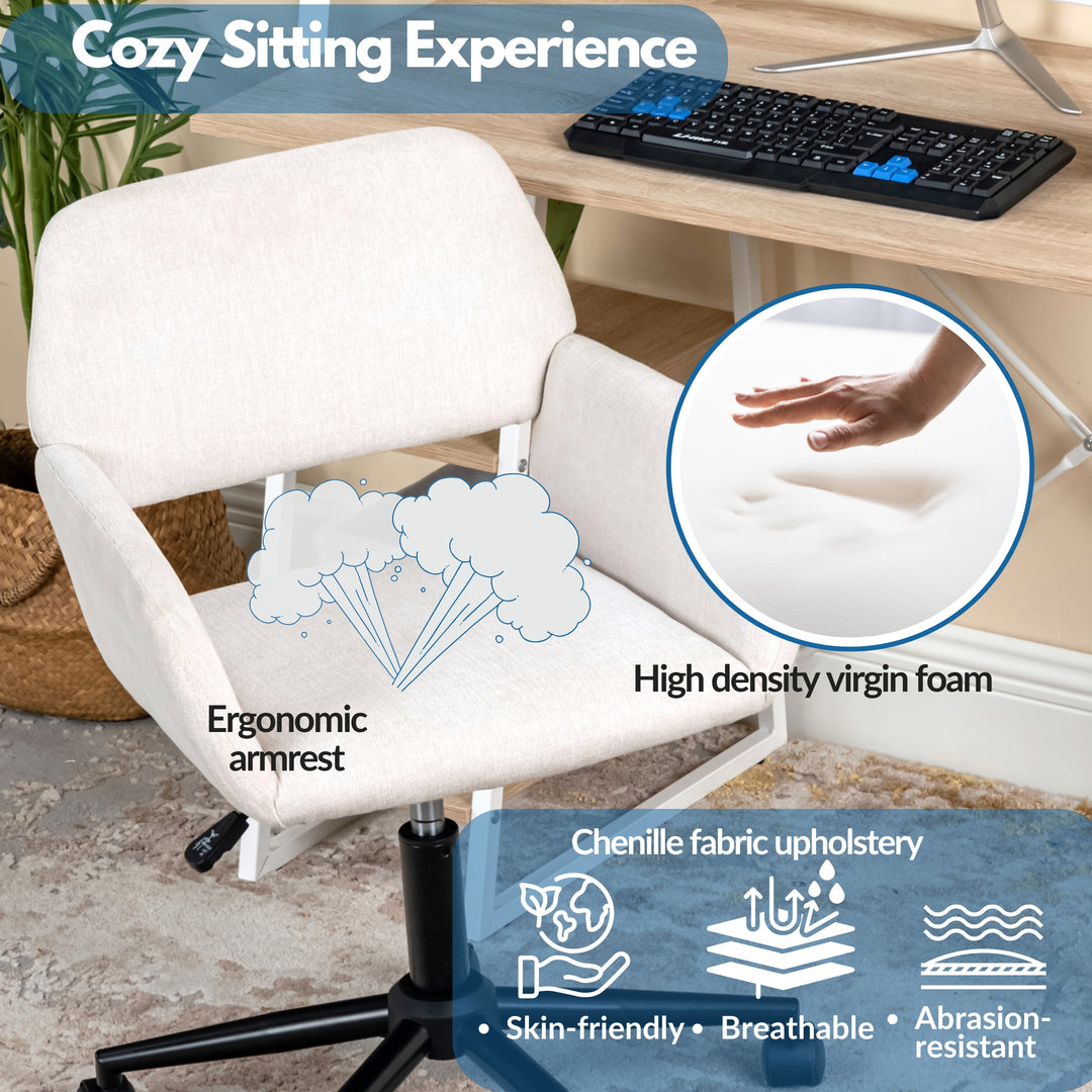 Ross Ergonomic Upholistery Office Chair with Black Metal Legs