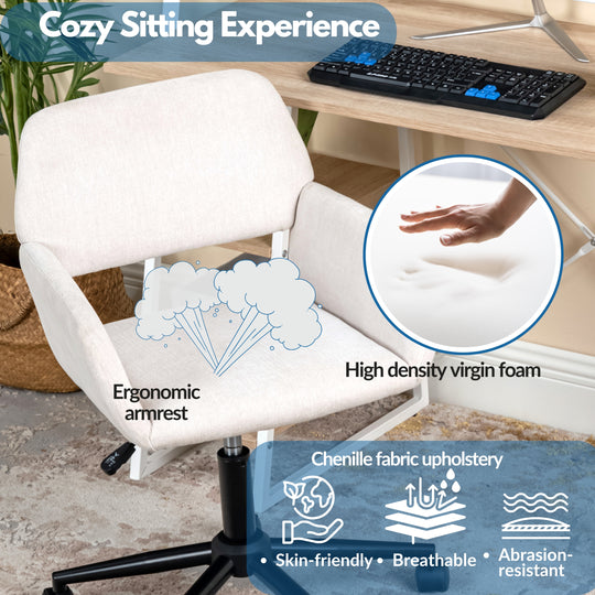 Ross Ergonomic Upholistery Office Chair with Black Metal Legs