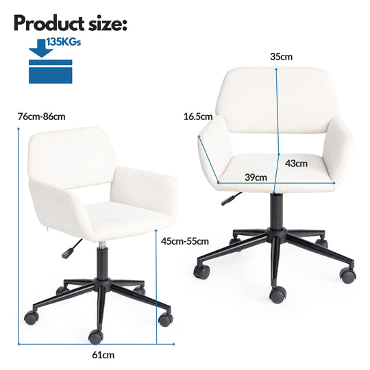 Ross Ergonomic Upholistery Office Chair with Black Metal Legs