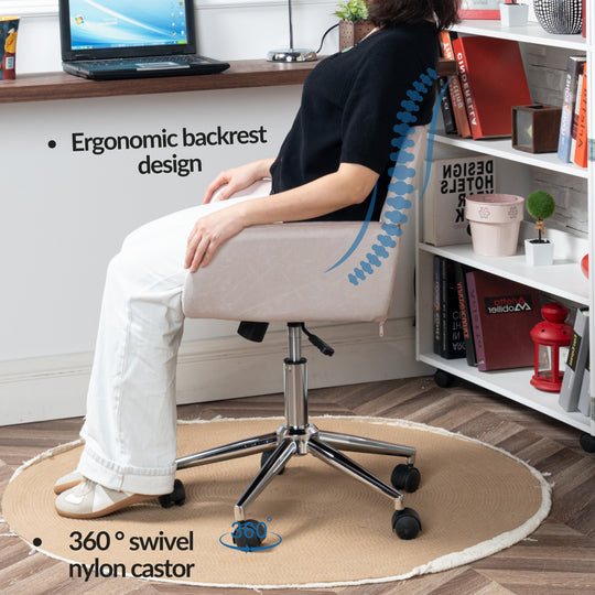 Ross Ergonomic Upholistery Office Chair with Black Metal Legs
