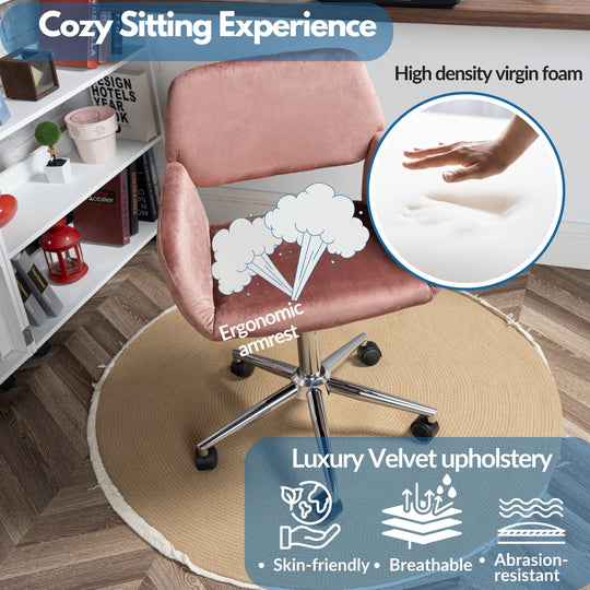 Ross Ergonomic Upholistery Office Chair with Black Metal Legs