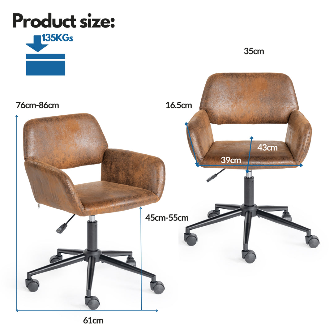 Ross Ergonomic Upholistery Office Chair with Black Metal Legs