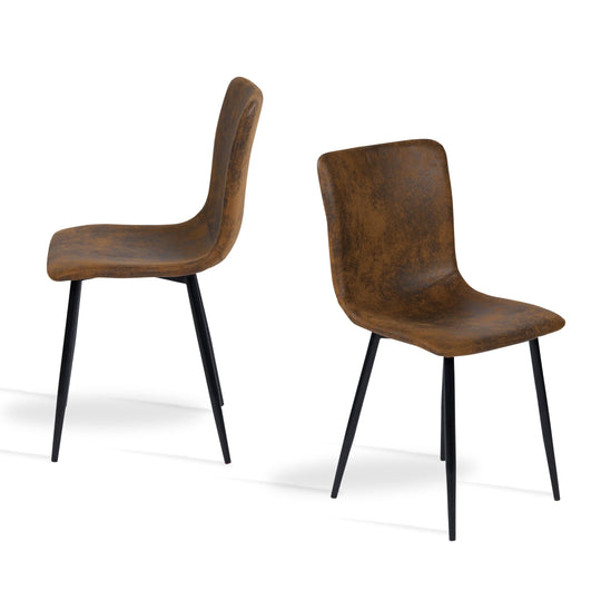 Scargill Beige Dining Chair – Upholstered Seat, Metal Legs, Modern