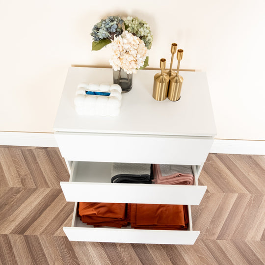 Senna White Modern 3 Drawer Dresser
