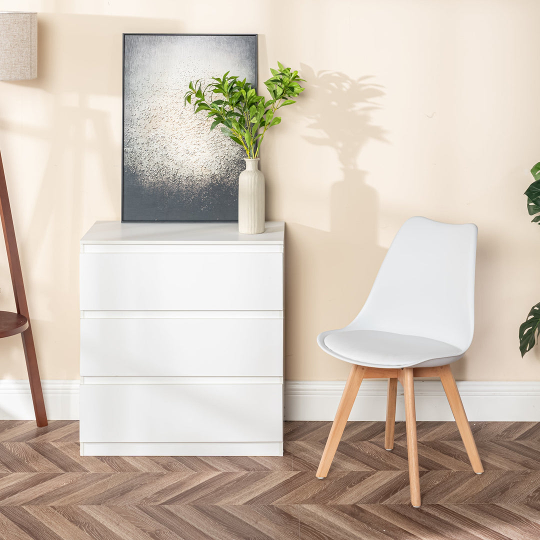 Senna White Modern 3 Drawer Dresser