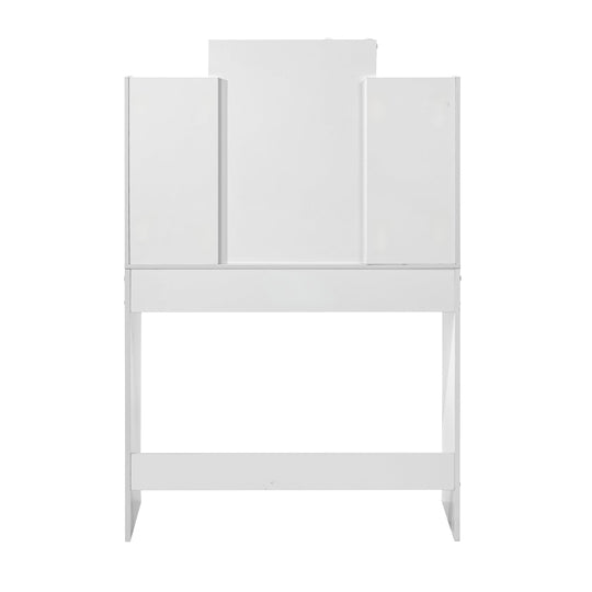 Slan Modern White Vanity Set with 7 Colors LED Mirror & Stool