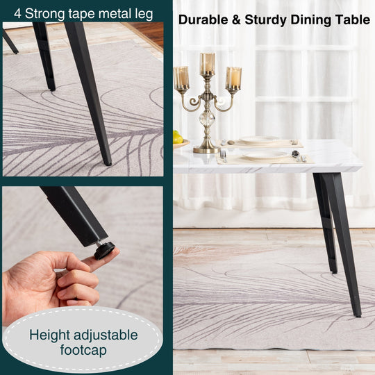 Stan Modern Rectangular Dining Table, Perfect for Home and Small Spaces-HOMY CASA 