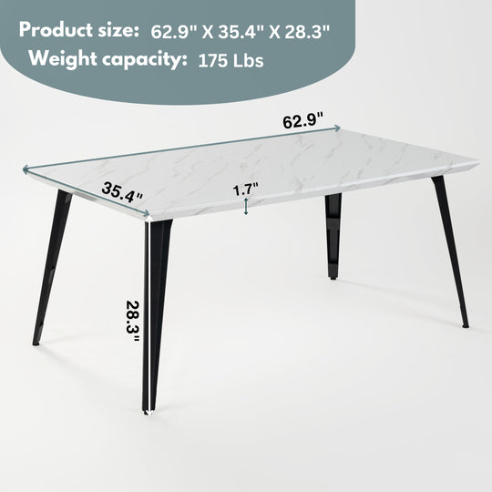 Stan Modern Rectangular Dining Table, Perfect for Home and Small Spaces-HOMY CASA 