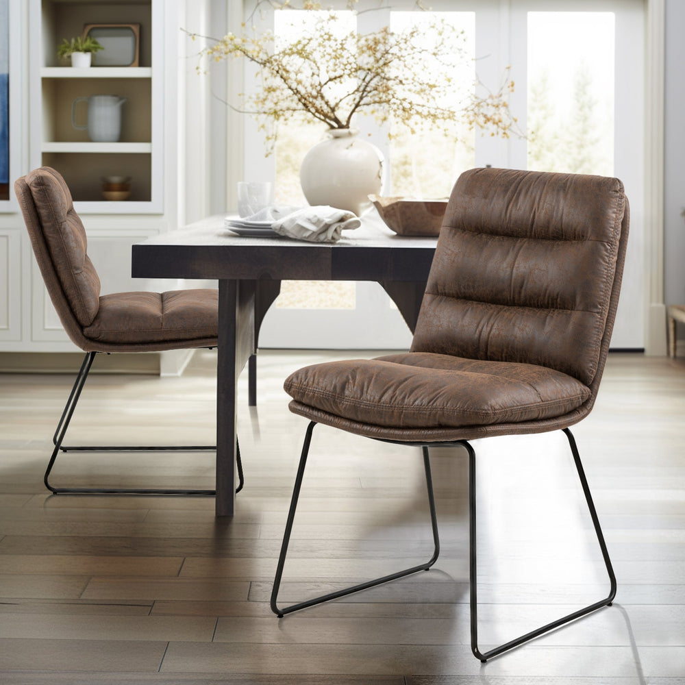 Steffen Mid-Century Modern Upholstered Dining Chairs(Set of 2)-HOMY CASA