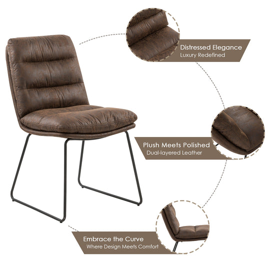 Steffen Mid-Century Modern Upholstered Dining Chairs(Set of 2)