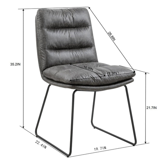 Steffen Mid-Century Modern Upholstered Dining Chairs(Set of 2)