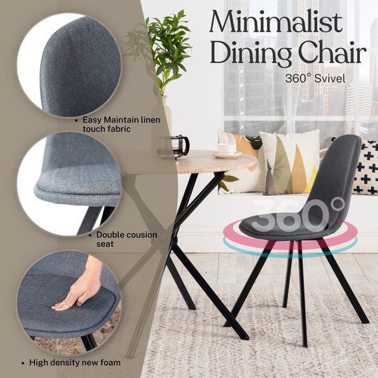 Sunflower Stylish swivel Dining Chairs-HOMY CASA