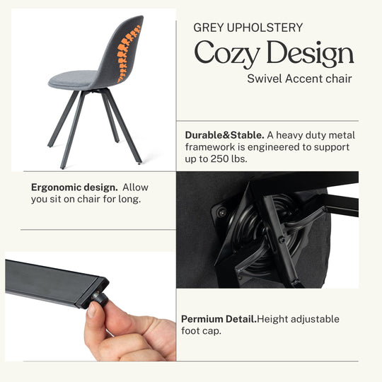 Sunflower Stylish swivel Dining Chairs-HOMY CASA
