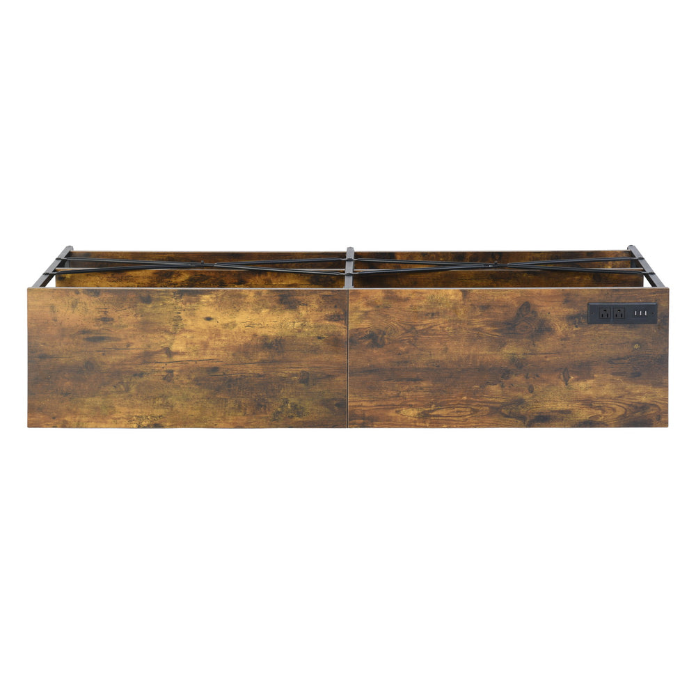 Taryn 3 Tier Metal frame TV Cabinet with LED Lighting-HOMY CASA
