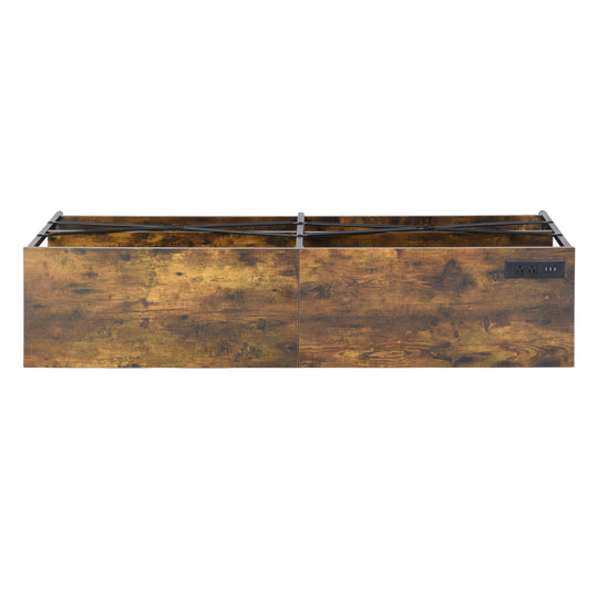 Taryn 3 Tier Metal frame TV Cabinet with LED Lighting-HOMY CASA