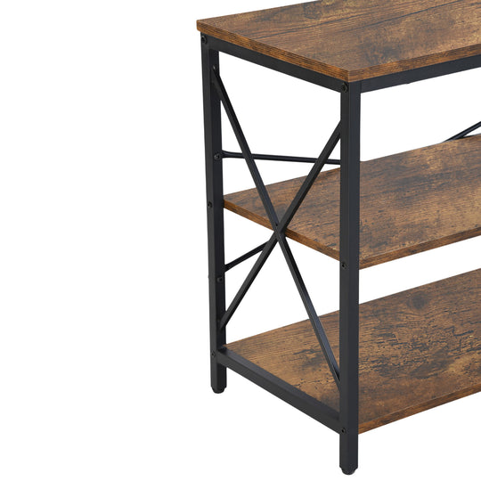 Taryn 3 Tier Metal frame TV Cabinet with LED Lighting-HOMY CASA