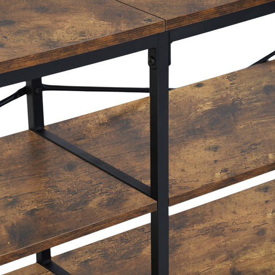 Taryn 3 Tier Metal frame TV Cabinet with LED Lighting-HOMY CASA
