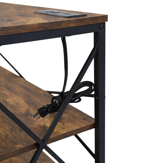 Taryn 3 Tier Metal frame TV Cabinet with LED Lighting-HOMY CASA