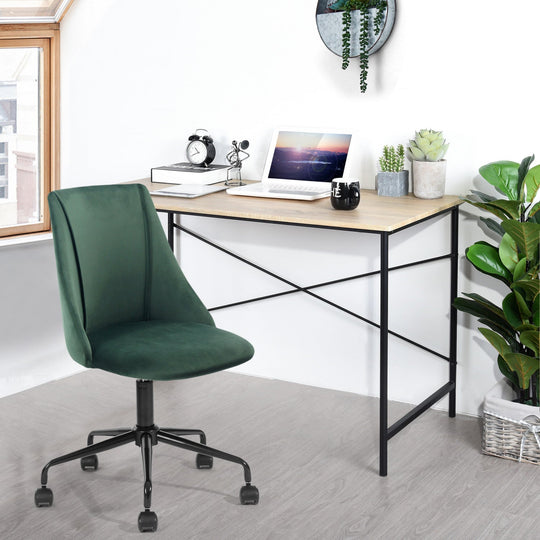 Tasman Modern Wooden Desk With Metal Frame, Stylish Workstation For Home Office