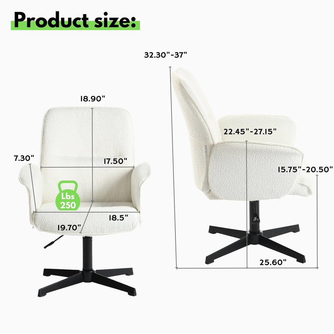 Thomasina Adjustable Office Chair in Beige & Suede Brown