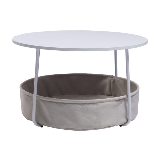Modern white coffee table with a minimalist design, perfect for contemporary interiors.