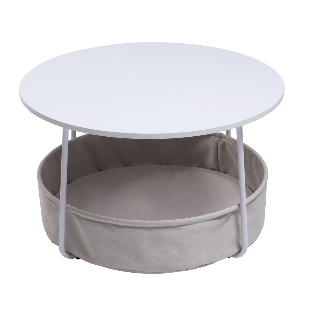 Modern white coffee table with a minimalist design, perfect for contemporary interiors.