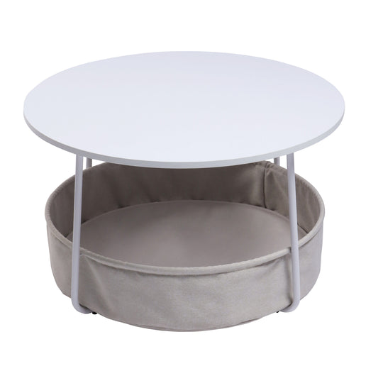 Modern white coffee table with a minimalist design, perfect for contemporary interiors.