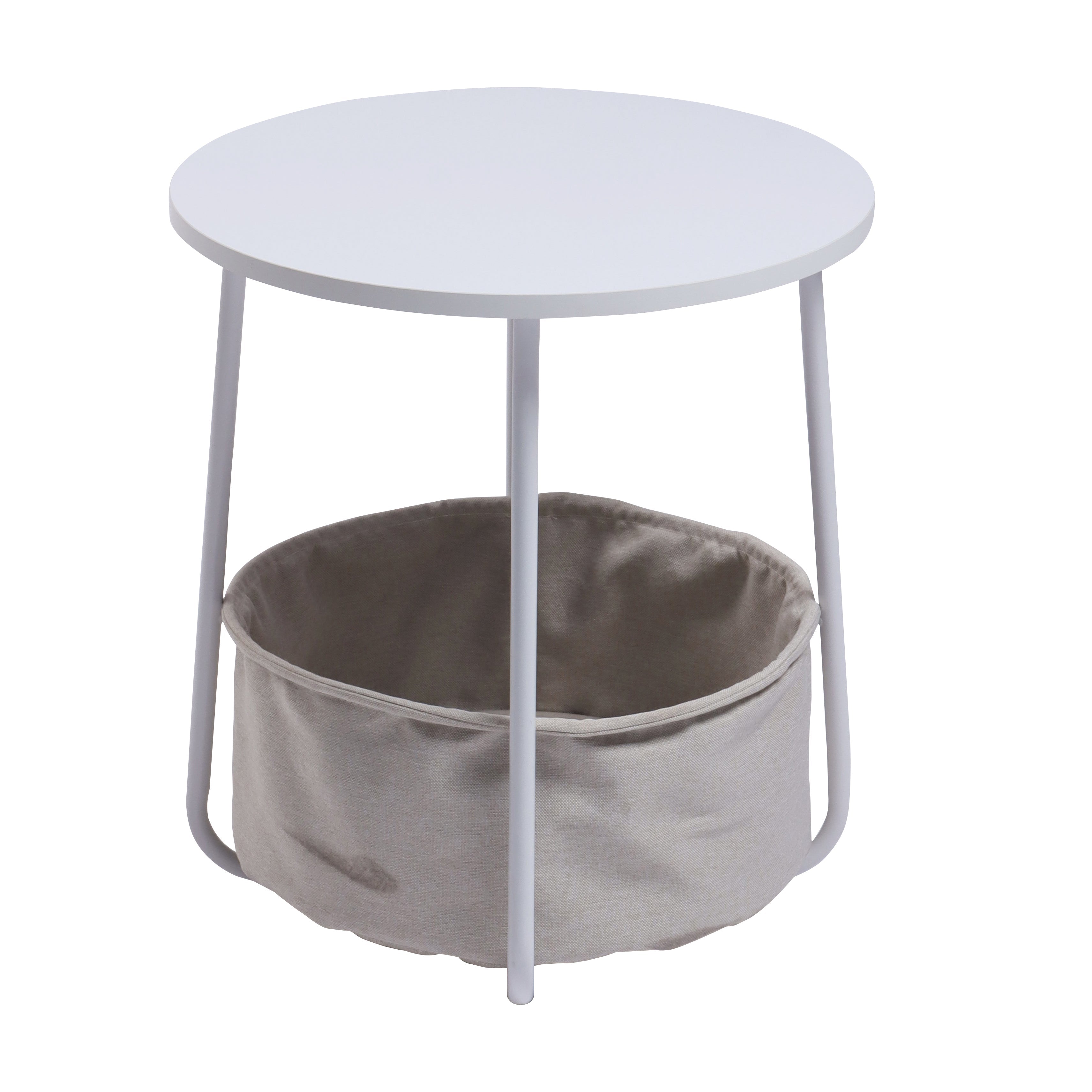 White modern end table with a sleek design, perfect for small spaces and contemporary interiors.