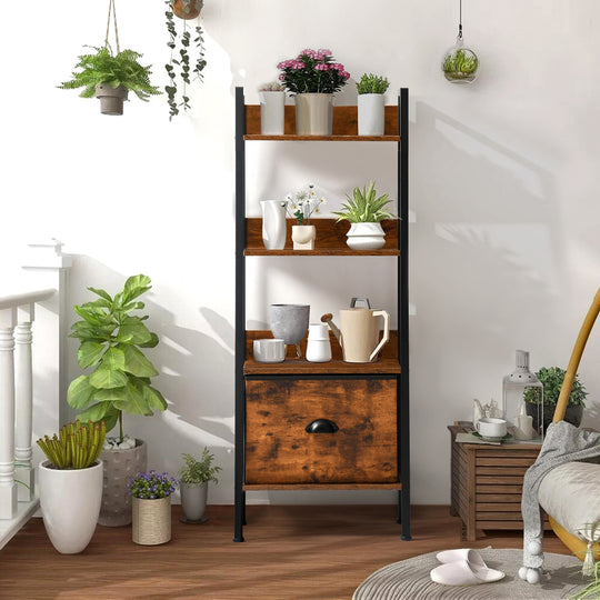 Vera Ladder Bookshelf with Removable Drawer