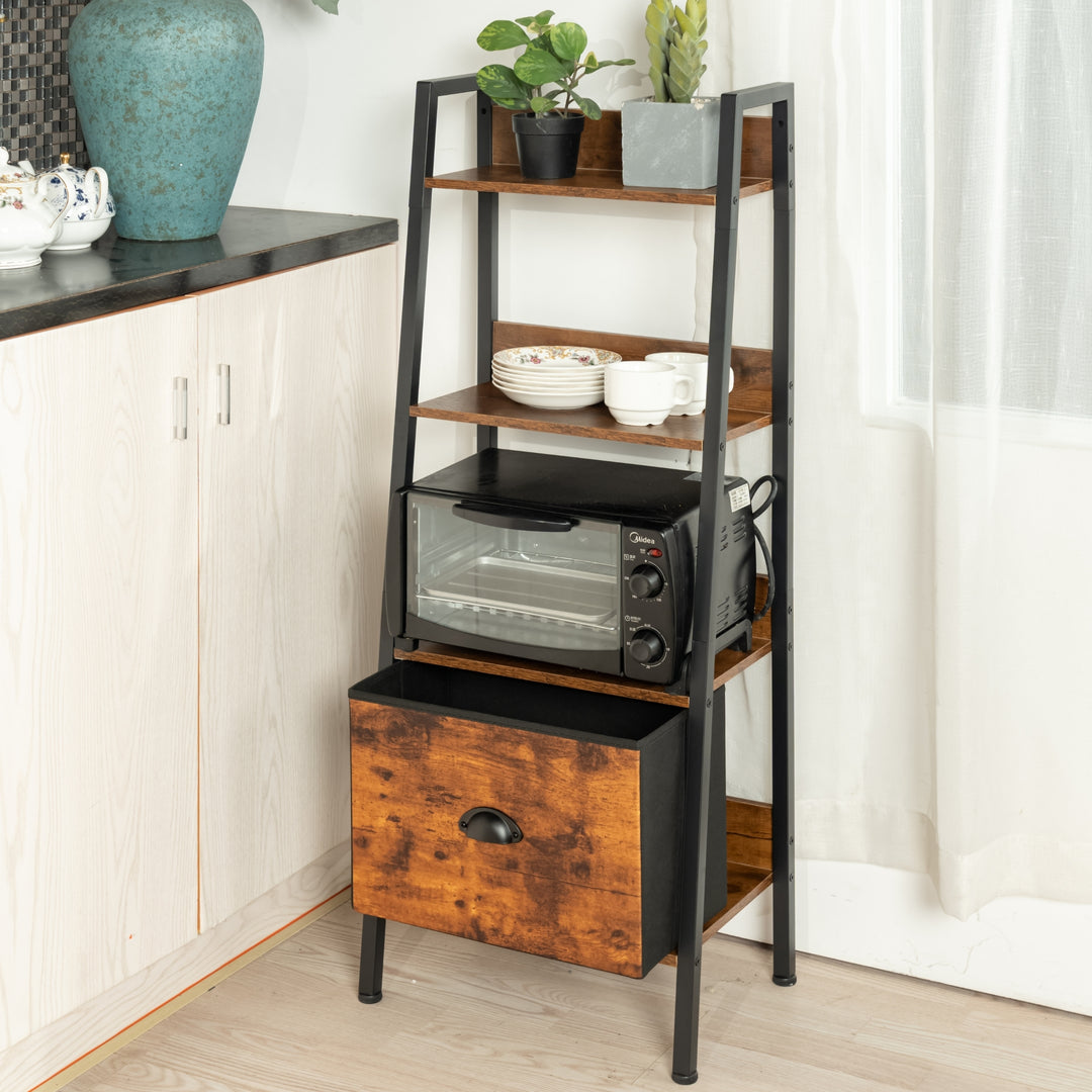 Vera Ladder Bookshelf with Removable Drawer