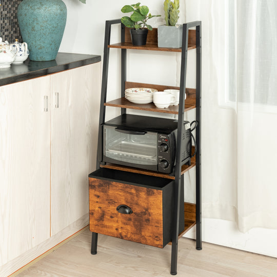 Vera Ladder Bookshelf with Removable Drawer