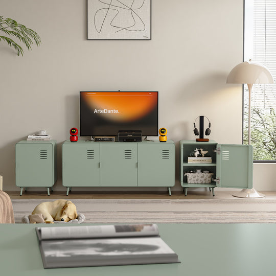 walnut nightstand - grey metal - compact bedside storage for bedroom or dorm room