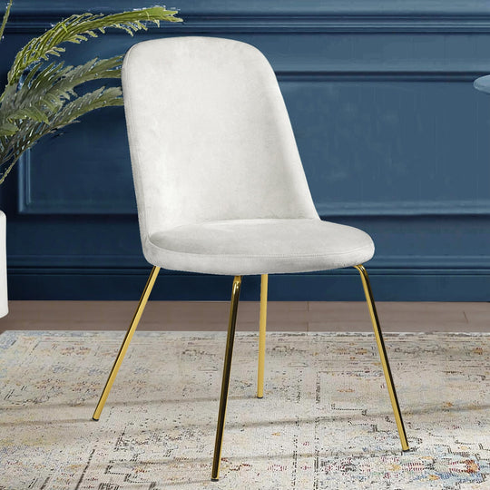 Zanka White Upholstery Kitchen & Dining Room Chair
