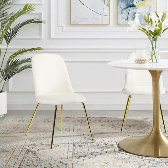 Zanka White Upholstery Kitchen & Dining Room Chair