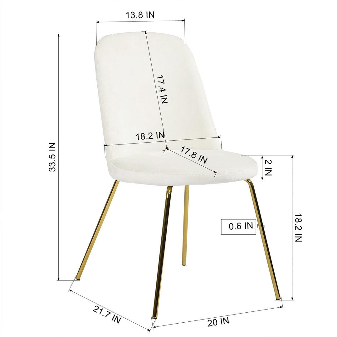 Zanka White Upholstery Kitchen & Dining Room Chair