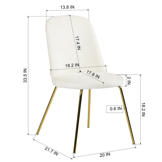 Zanka White Upholstery Kitchen & Dining Room Chair