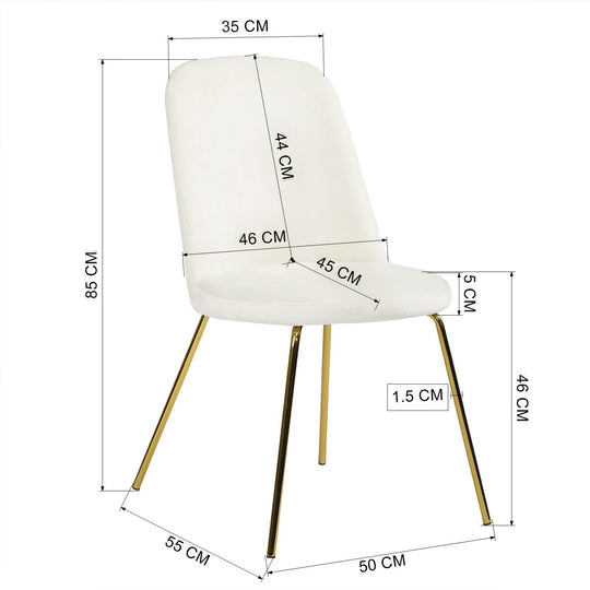 Zanka White Upholstery Kitchen & Dining Room Chair