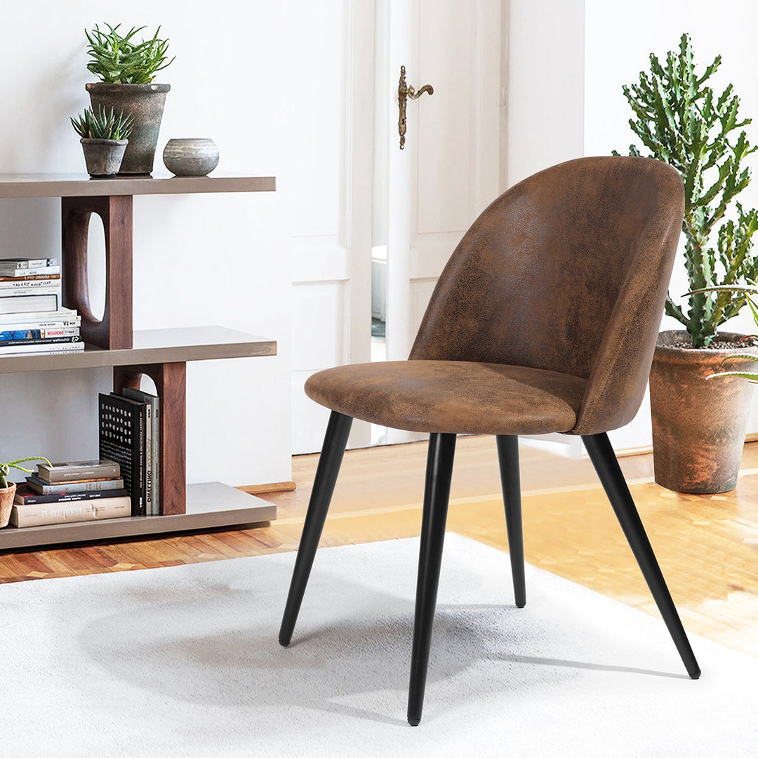 Zomba Suede Brown Upholstery Kitchen & Dining Room Chair